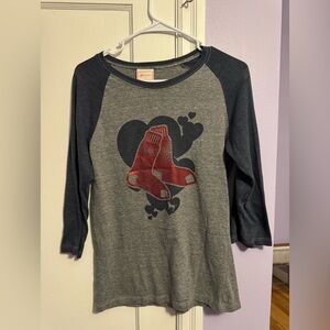 PINK Victoria's Secret Gray and Red Sox Tee